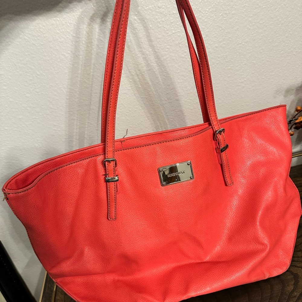 Nine West Vibrant Coral Tote Bag